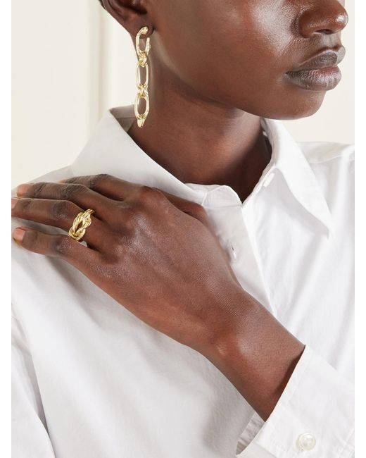 YSSO Natural Open Link-Plated Earrings