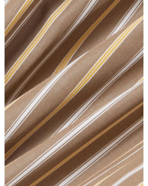 Leset Natural Yoshi Hose Mit Weitem Bein Aus Einer Gestreiften Baumwoll-Lyocell-Mischung