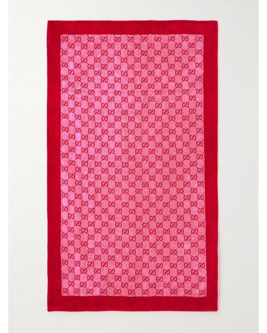 Gucci Pink Terry-Jacquard Beach Towel