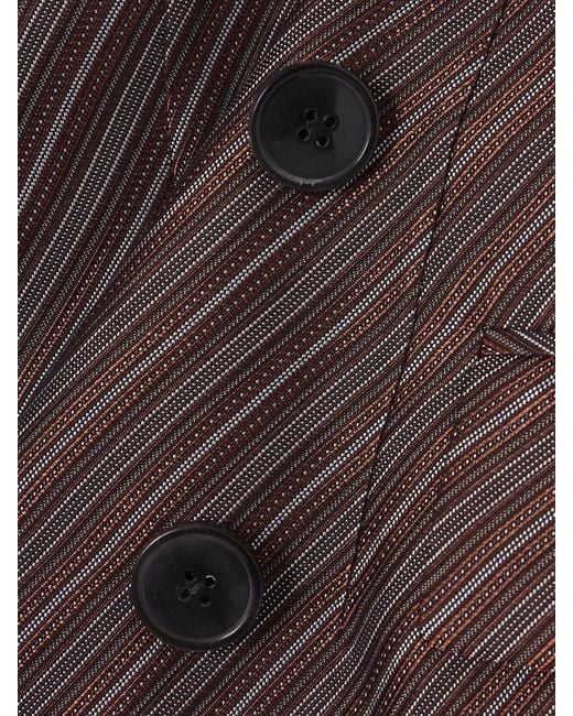 Dries Van Noten Brown Striped Jacquard Blazer