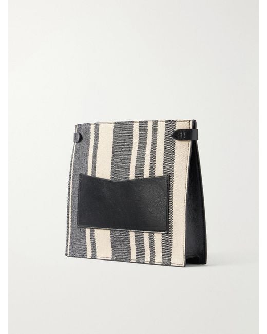 Metier Blue Stowaway Striped Canvas Shoulder Bag