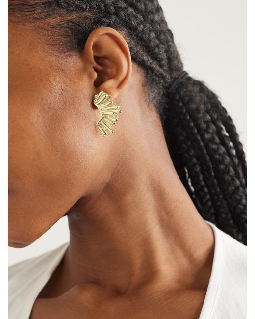 YSSO Metallic Crescent Sun-Plated Earrings