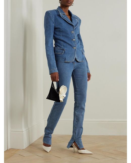 Magda Butrym Blue High-Rise Straight-Leg Jeans