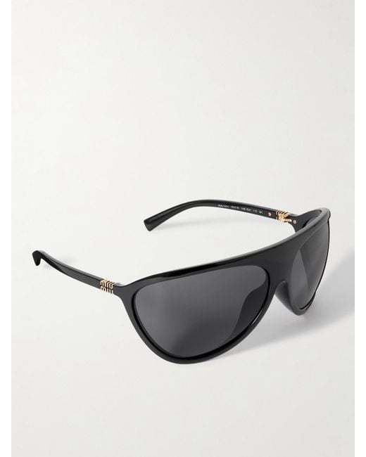 Miu Miu Black Oversized D-Frame Acetate Sunglasses