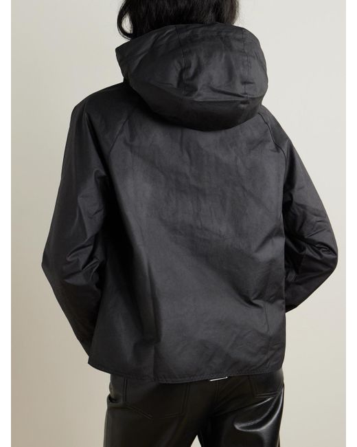 Barbour Black Reighton Corduroy-Trimmed Waxed-Cotton Jacket