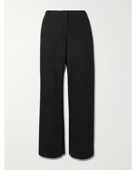 St. Agni Black 90S Split Crepe Flared Pants