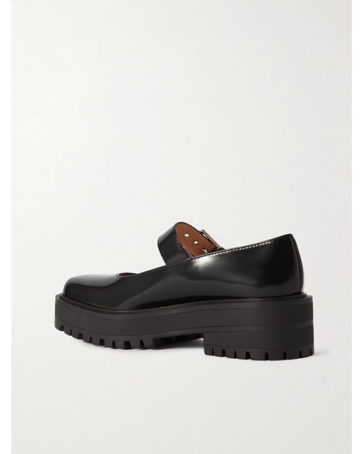 Gianvito Rossi Leather Mary Jane Ballet Flats in Black | Lyst