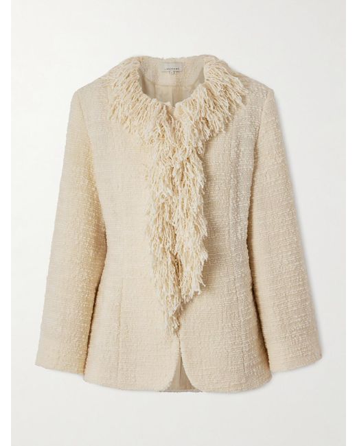 LIBEROWE Natural Trader Fringed Wool-Blend Bouclé-Tweed Jacket
