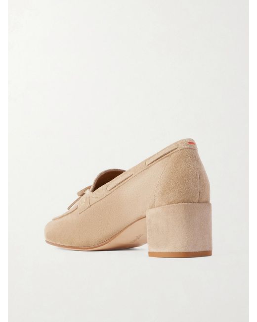 Aeyde Natural Grenn Suede Loafers
