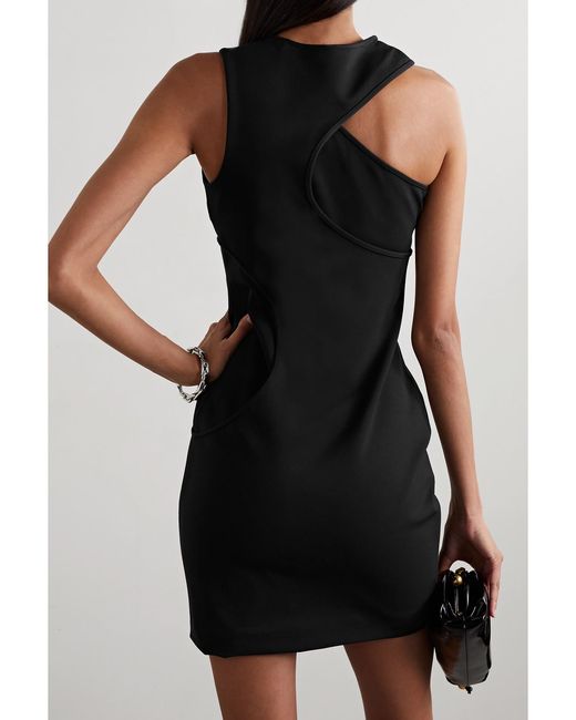 Et Ochs Black Paisley Layered Cutout Stretch-Jersey Mini Dress