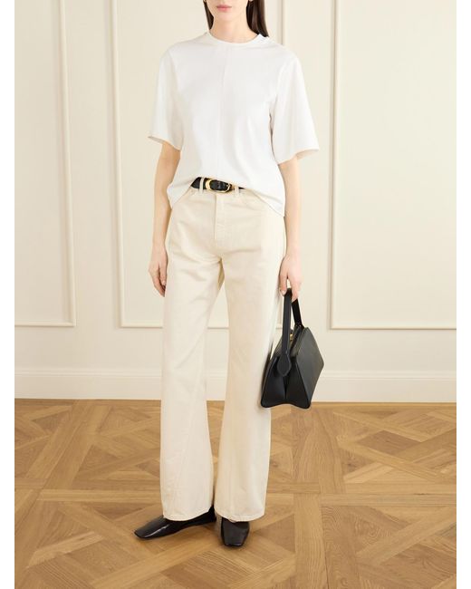 Anine Bing White Brie High-Rise Wide-Leg Jeans