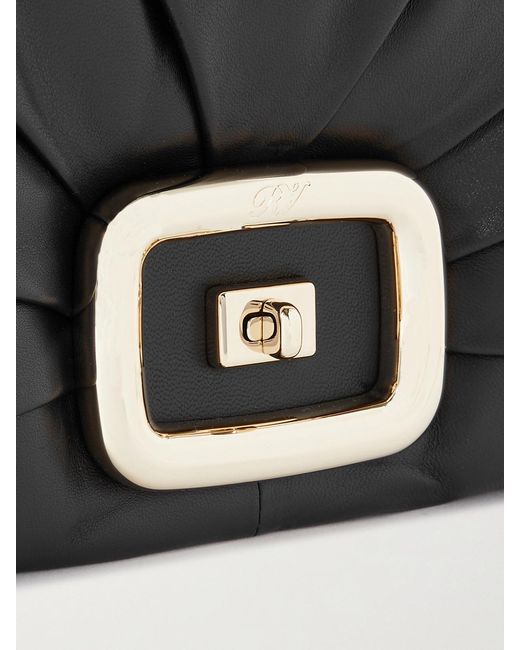 Roger Vivier Black Vic' Choc Me Padded Leather Shoulder Bag