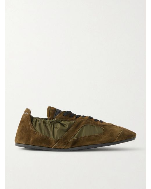 Proenza Schouler Green Shell-Trimmed Suede Sneakers