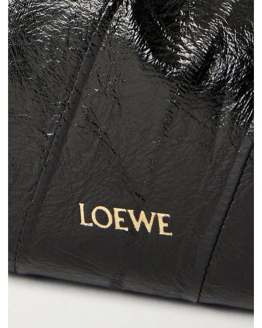 Pochette En Anguille Froissée À Finitions En Cuir Flamenco Mini Loewe en coloris Black