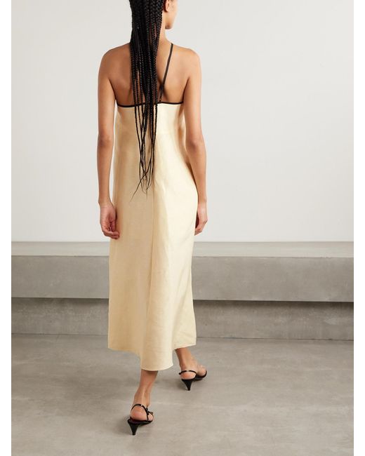 LIBEROWE Natural Helena Linen-Blend Midi Dress