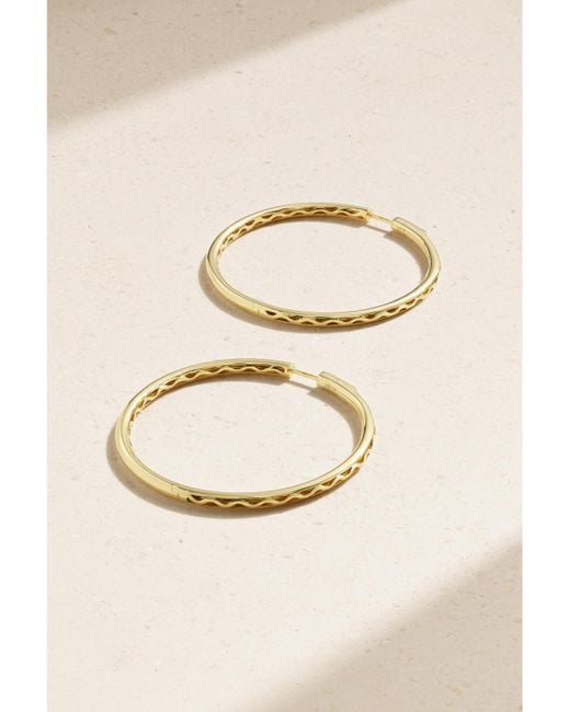 Anita Ko Natural Large 18-Karat Hoop Earrings