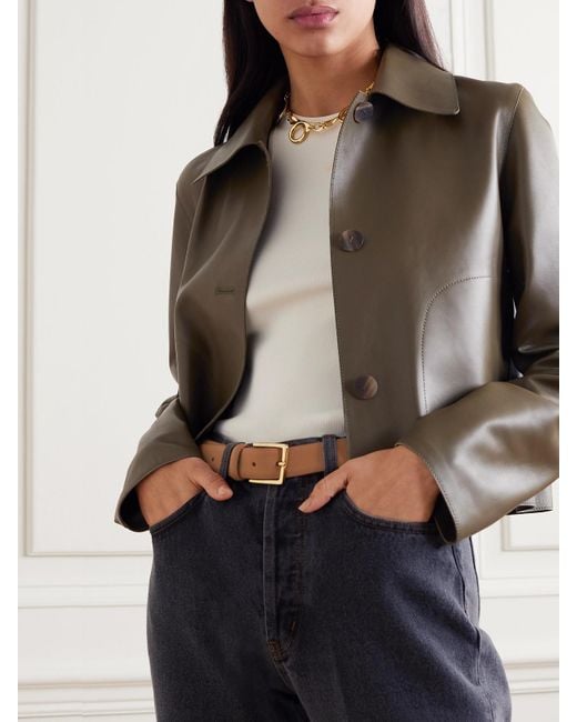 Andersons Brown Textured-Leather Belt