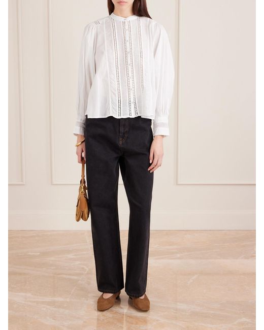 Blouse En Coton À Finitions En Dentelle Farm Rio en coloris White