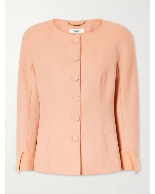 Chloé Pink Wool-Crepe Jacket