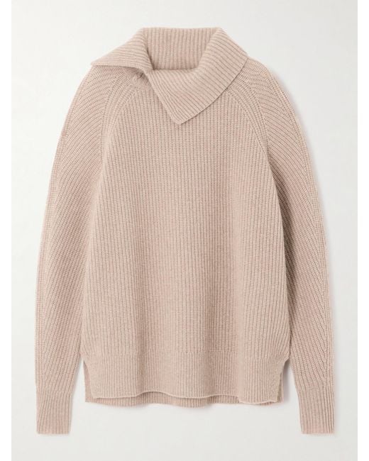 Loulou de Saison Natural Cecil Pullover Aus Geripptem Kaschmir