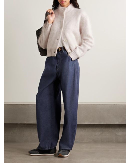 James Perse Natural Halo Brushed-Cashmere Cardigan