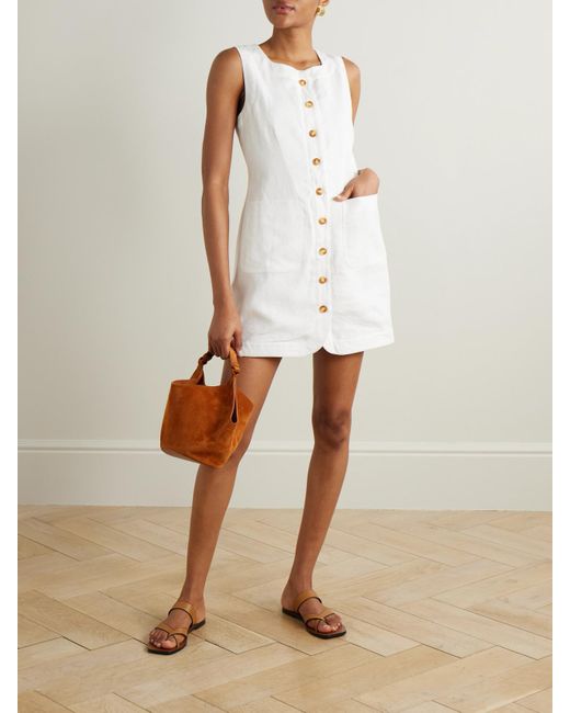 Mini-Robe En Lin Emma Posse en coloris White