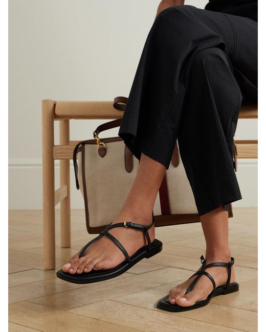 A.Emery Black Remly Leather Sandals
