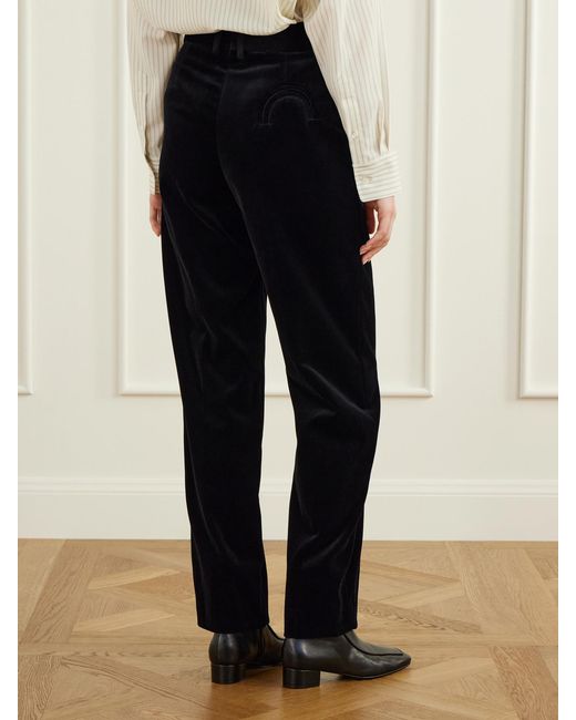 Blazé Milano Black Fox Straight-Leg Cotton-Velvet Pants
