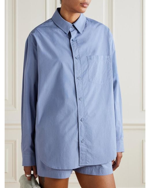 Matteau Blue Organic Cotton-Poplin Shirt