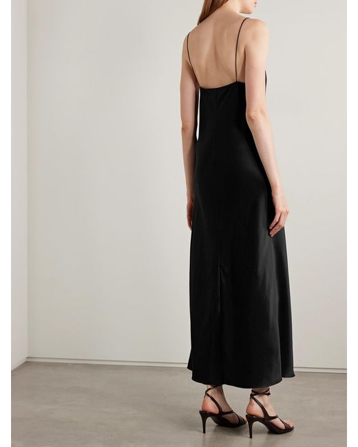 Khaite Black Taja Satin Maxi Dress