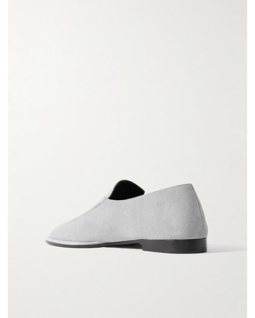 Neous White Polaris Leather-Trimmed Suede Loafers