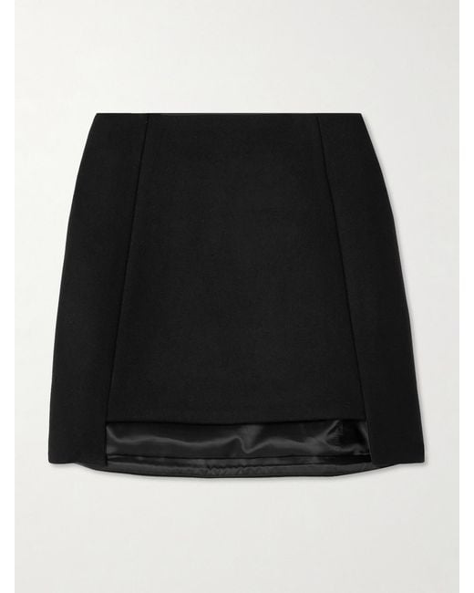 Cult Gaia Black Angelia Wool-Blend Felt Mini Skirt