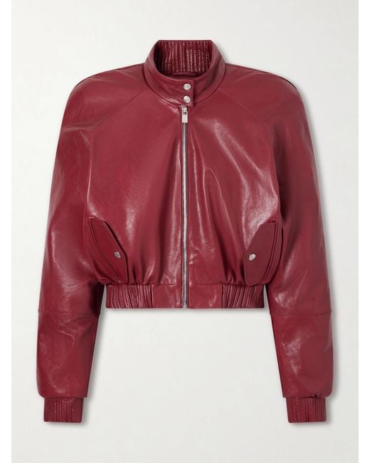 Magda Butrym Red Glossed-Leather Jacket