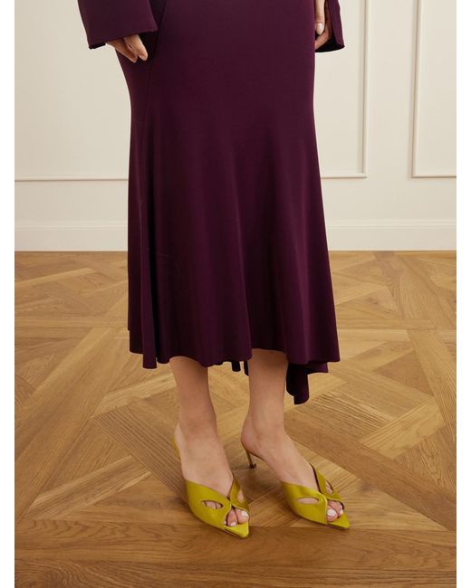 Victoria Beckham Yellow Harlow Mask 55 Satin Sandals