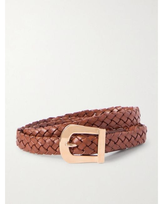 Gabriela Hearst Pink Marija Woven Leather Belt