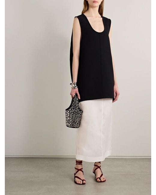 Khaite White Lalisa Silk-Organza Maxi Skirt