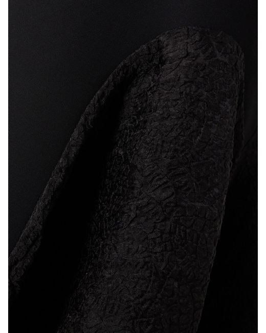 Maticevski Black Sybil Strapless Asymmetric Crepe And Crinkled-Organza Dress