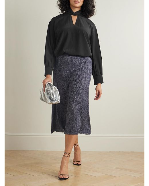 Blouse En Crêpe De Chine De Soie Rivoli Joseph en coloris Black