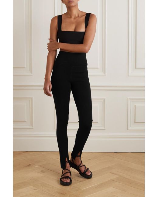 Victoria Beckham Black Stretch-Knit Leggings