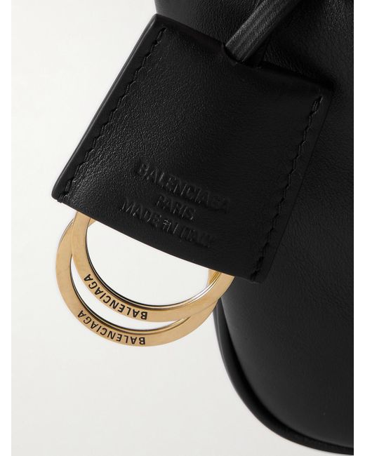 Balenciaga Black Rodeo Sling Pochette Tote Aus Leder