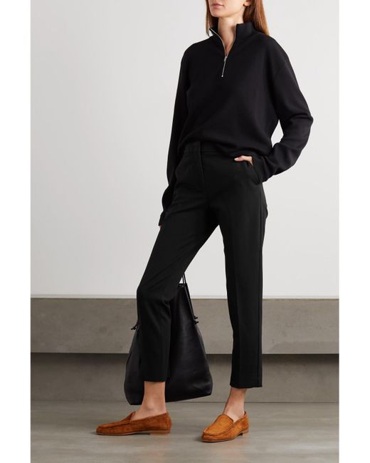 Max Mara Black Pegno Cady Straight-Leg Pants