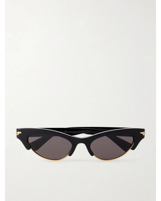 Bottega Veneta Black Cat-Eye Acetate Sunglasses