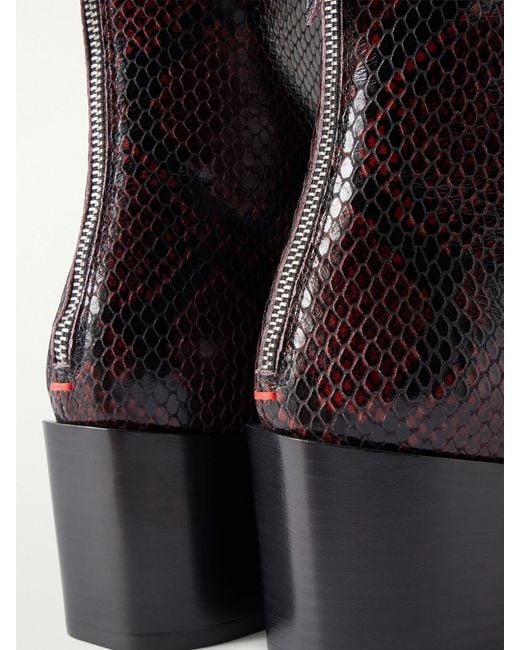 Aeyde Brown Amina Sneak-Effect Leather Ankle Boots
