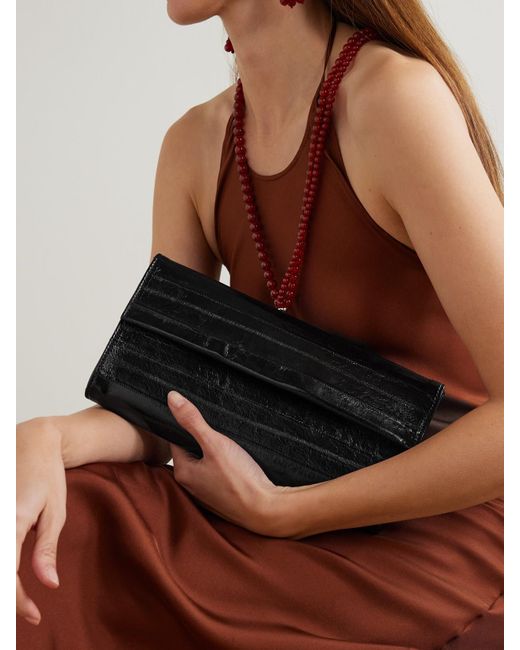Le Sundial Black Lydia Eel Clutch