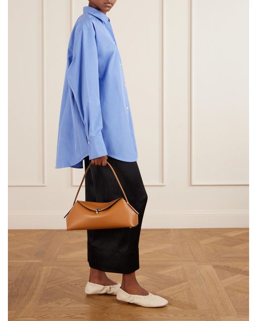 Totême  Natural T-Lock Full-Grain Leather Shoulder Bag