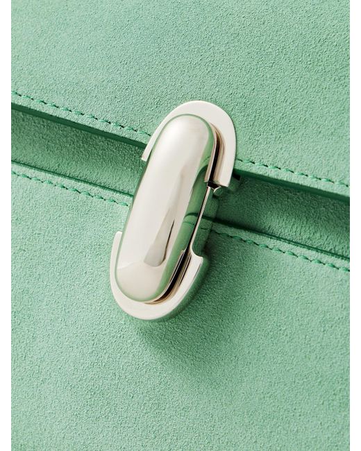 SAVETTE Green Symmetry Pochette Tote Aus Veloursleder
