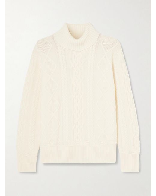 arch4 Natural Patrizia Cable-Knit Cashmere Turtleneck Sweater