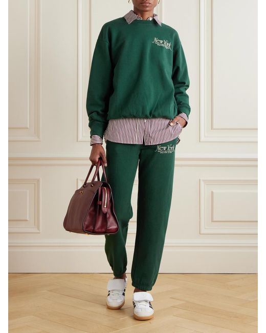 Sporty & Rich Green Ny 94 Jogginghose Aus Baumwoll-Jersey Mit Print