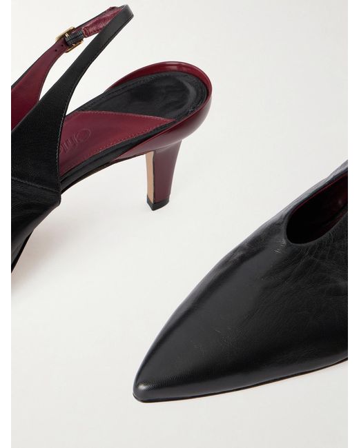 Chloé Black Suzie Leather Slingback Pumps