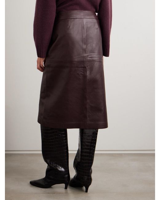 Joseph Brown Sevres Paneled Leather Skirt